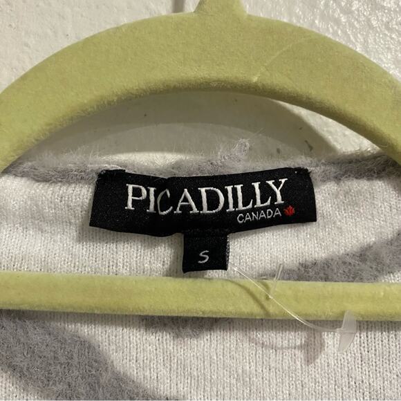 Piccadilly Gray Zebra Print Plush Hooded Cardigan Sz S - Picture 5 of 10